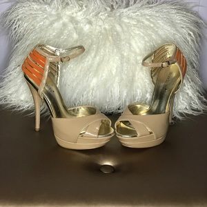 Nude heeled sandals